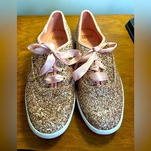 Kate Spade Rose Gold Glitter Keds